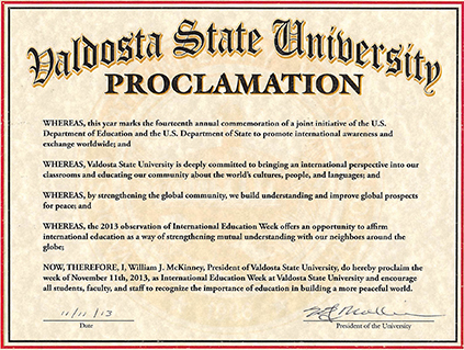 国际爱博体育周 Proclamation